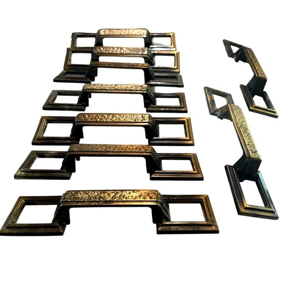 Vintage Amerock Tempra Antique English 3" Ctr. Square Ends Cabinet Pull BP187-AE - Picture 1 of 3